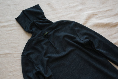 SUPER 100'S WOOL リブタートル/SUPER 100'S WOOL Rib Turtle/Charcoal