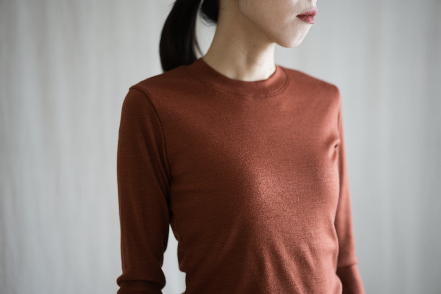 SUPER 100'S WOOL リブトップス/SUPER 100'S WOOL Rib Top/Camel