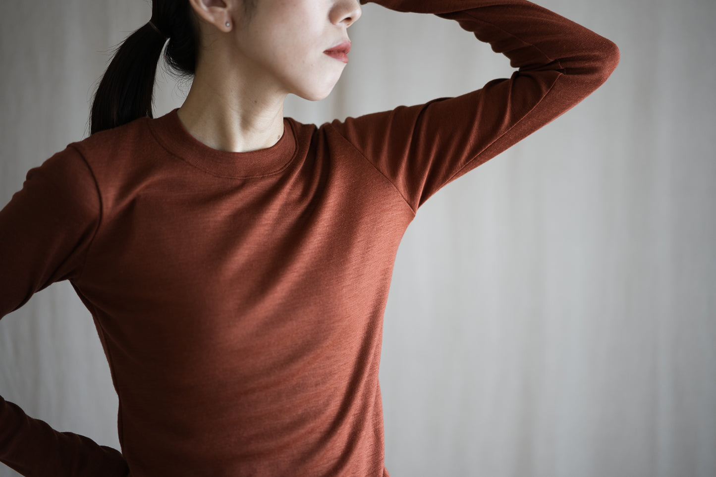 SUPER 100'S WOOL リブトップス/SUPER 100'S WOOL Rib Top/Camel