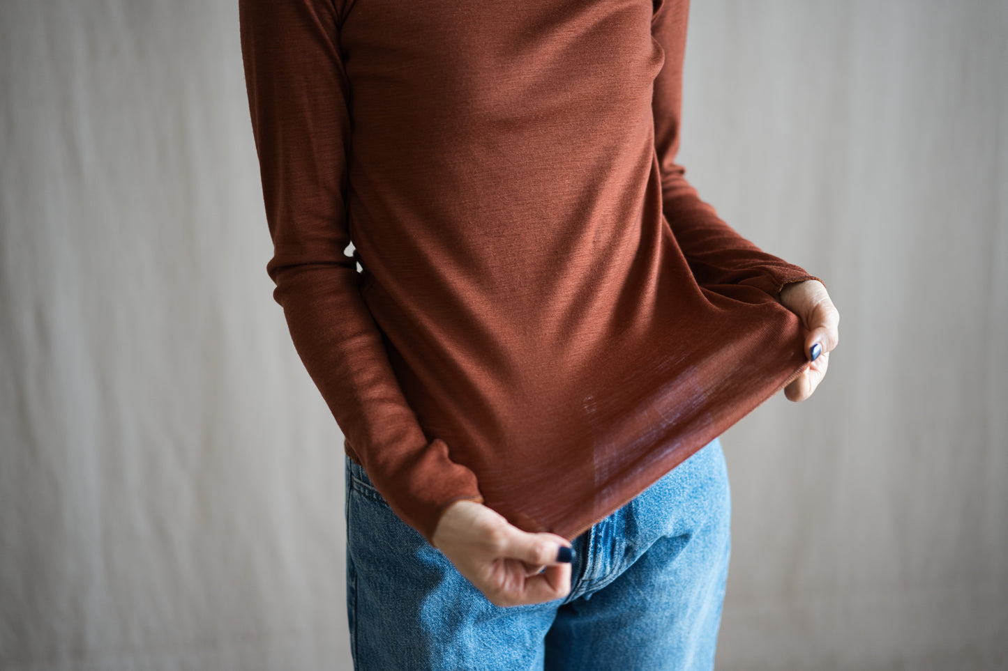 SUPER 100'S WOOL リブトップス/SUPER 100'S WOOL Rib Top/Camel