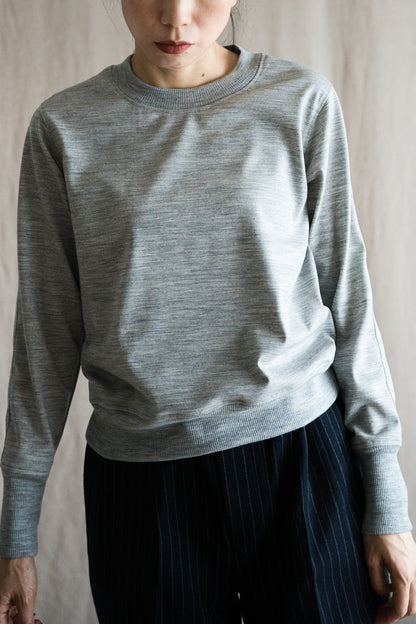 スーペリアウールクルーネック/Superior Wool Crew-Neck/Mottled Light Gray