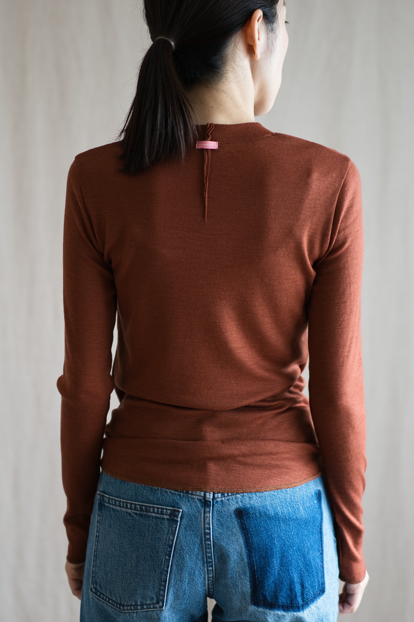 SUPER 100'S WOOL リブトップス/SUPER 100'S WOOL Rib Top/Camel