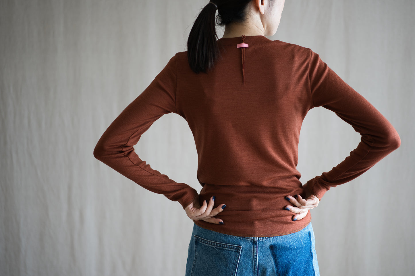 SUPER 100'S WOOL リブトップス/SUPER 100'S WOOL Rib Top/Camel