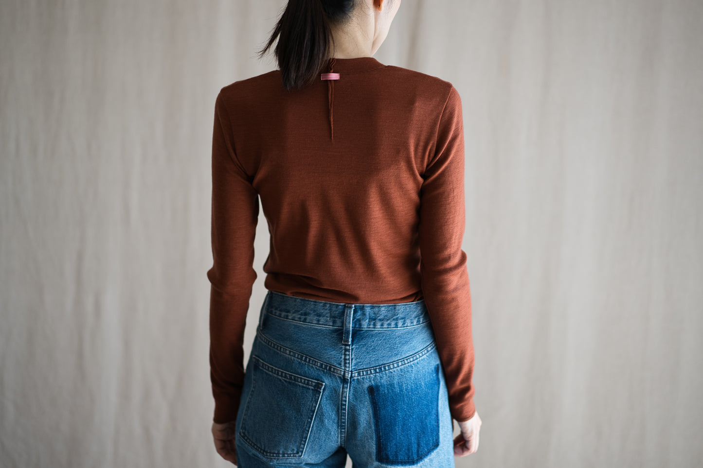SUPER 100'S WOOL リブトップス/SUPER 100'S WOOL Rib Top/Camel