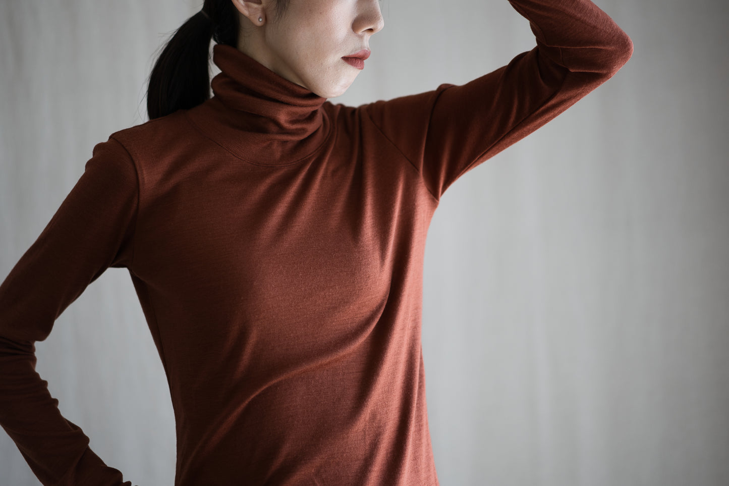 SUPER 100'S WOOL リブタートル/SUPER 100'S WOOL Rib Turtle/Camel