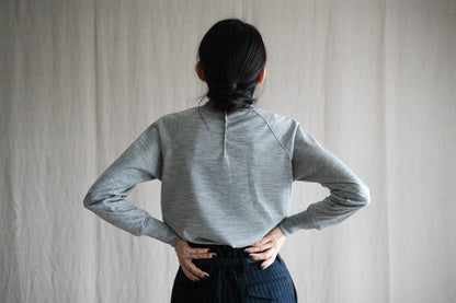 スーペリアウールクルーネック/Superior Wool Crew-Neck/Mottled Light Gray