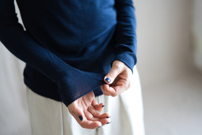 SUPER 100'S WOOL リブトップス/SUPER 100'S WOOL Rib Top/Navy