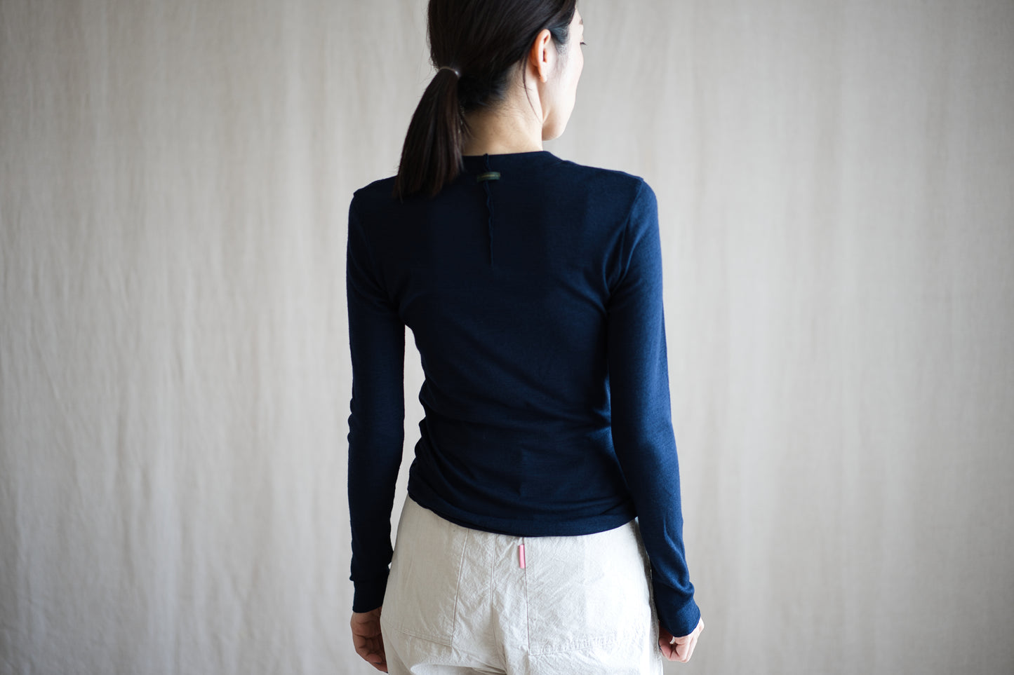 SUPER 100'S WOOL リブトップス/SUPER 100'S WOOL Rib Top/Navy
