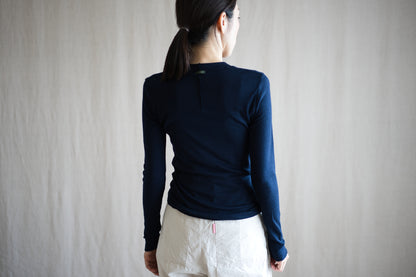 SUPER 100'S WOOL リブトップス/SUPER 100'S WOOL Rib Top/Navy