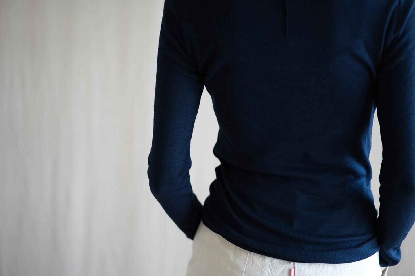 SUPER 100'S WOOL リブトップス/SUPER 100'S WOOL Rib Top/Navy