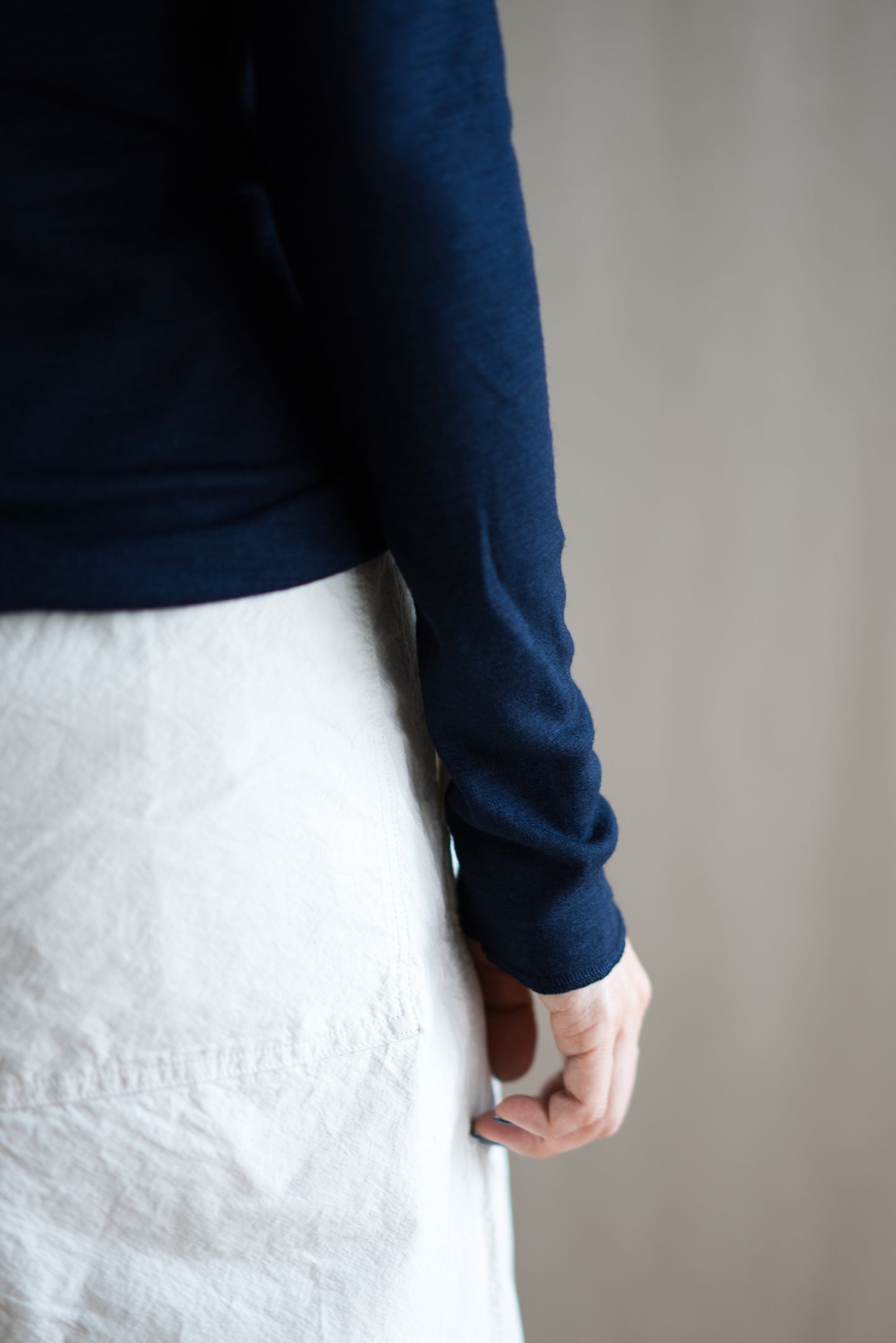 SUPER 100'S WOOL リブトップス/SUPER 100'S WOOL Rib Top/Navy