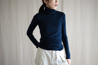 SUPER 100'S WOOL リブタートル/SUPER 100'S WOOL Rib Turtle/Navy