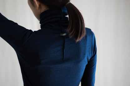 SUPER 100'S WOOL リブタートル/SUPER 100'S WOOL Rib Turtle/Navy