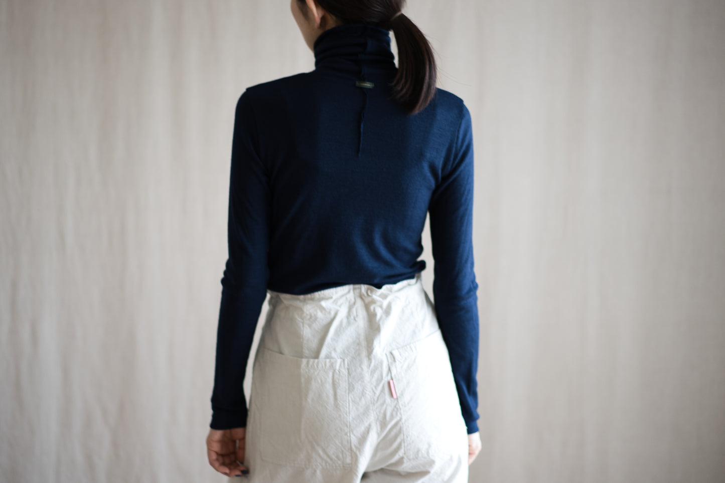 SUPER 100'S WOOL リブタートル/SUPER 100'S WOOL Rib Turtle/Navy