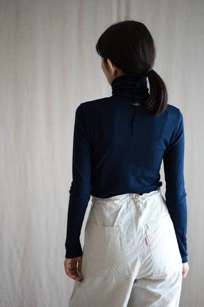 SUPER 100'S WOOL リブタートル/SUPER 100'S WOOL Rib Turtle/Navy