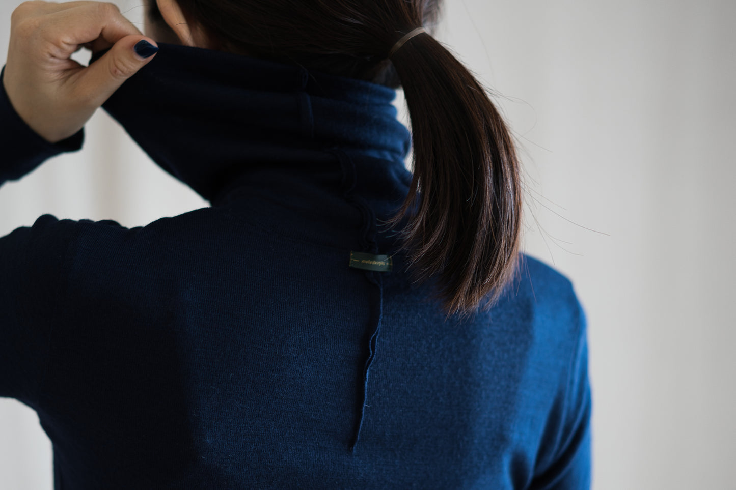 SUPER 100'S WOOL リブタートル/SUPER 100'S WOOL Rib Turtle/Navy