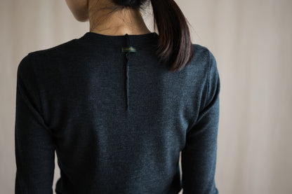 SUPER 100'S WOOL リブトップス/SUPER 100'S WOOL Rib Top/Charcoal