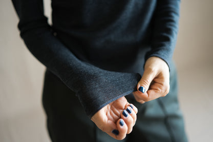 SUPER 100'S WOOL リブトップス/SUPER 100'S WOOL Rib Top/Charcoal