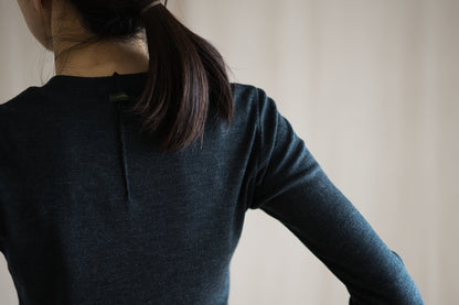 SUPER 100'S WOOL リブトップス/SUPER 100'S WOOL Rib Top/Charcoal