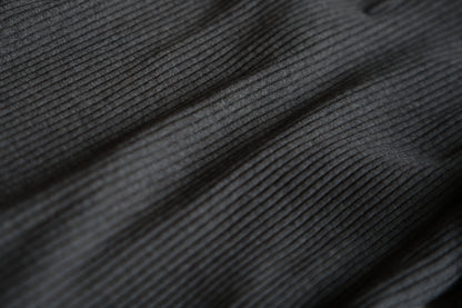 YAK WOOL COTTON Rib-knit Turtle-neck＆Frill/Khaki