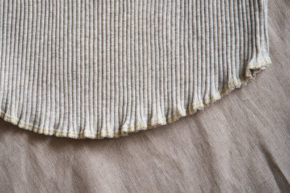 YAK WOOL COTTON Rib-knit Turtle-neck＆Frill/Oatmeal
