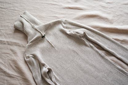 YAK WOOL COTTON Rib-knit Turtle-neck＆Frill/Oatmeal