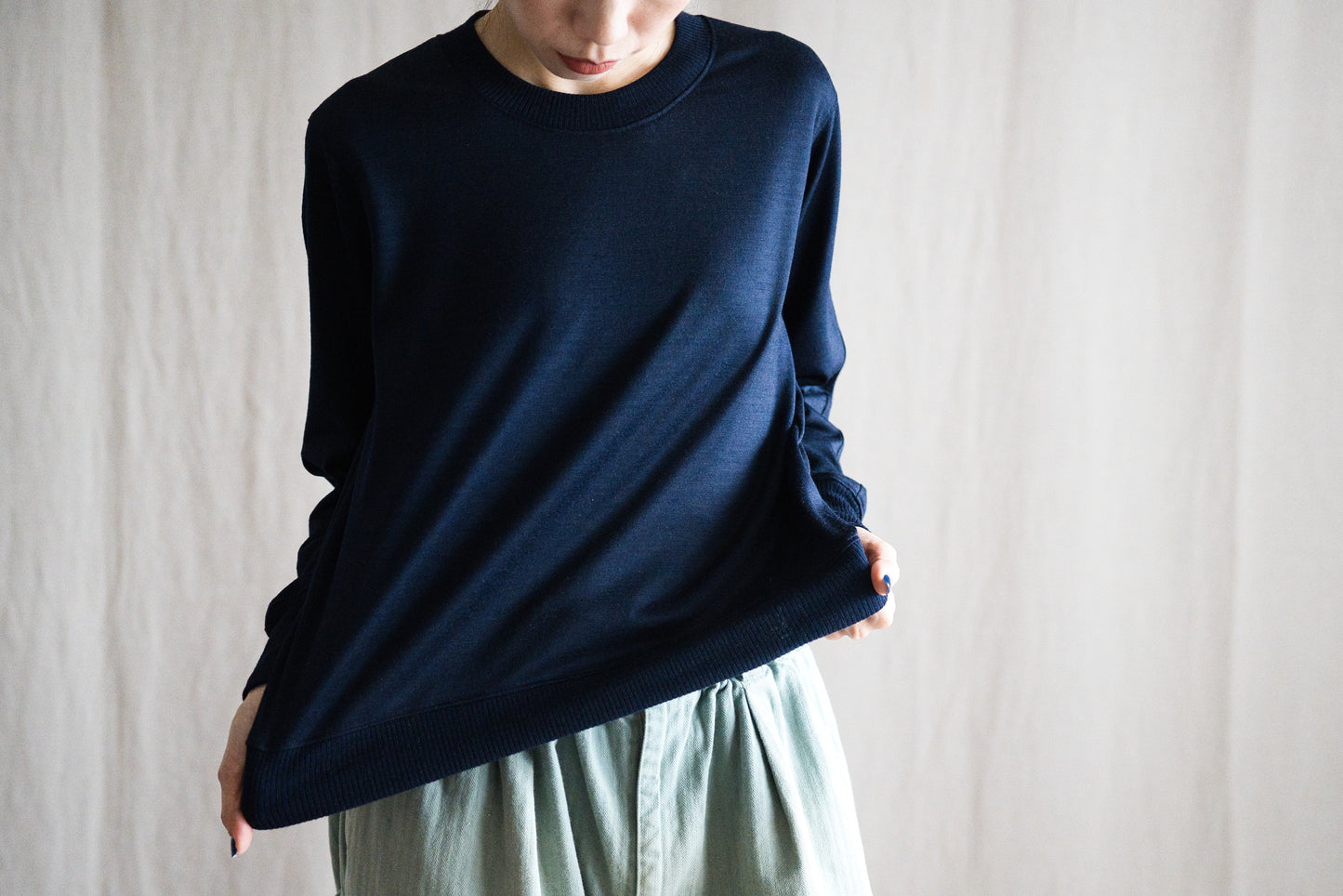 スーペリアウールクルーネック/Superior Wool Crew-Neck/Midnight Navy