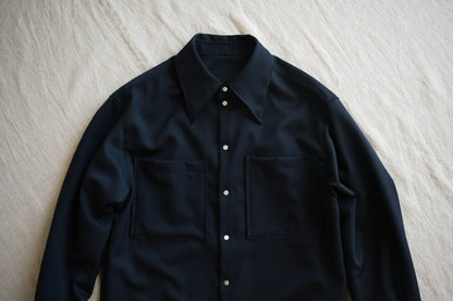 Non-mulesing RICH WOOL Shirts/Night Navy