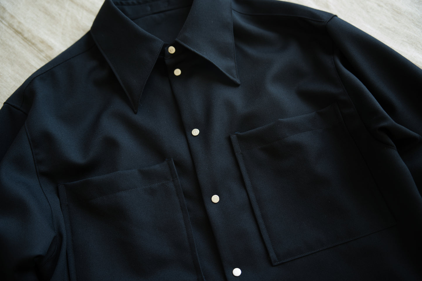 Non-mulesing RICH WOOL Shirts/Night Navy