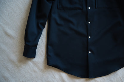 Non-mulesing RICH WOOL Shirts/Night Navy
