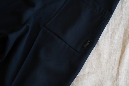Non-mulesing RICH WOOL Wide-Pants/Night Navy