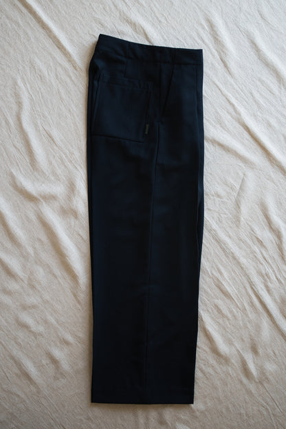 Non-mulesing RICH WOOL Wide-Pants/Night Navy
