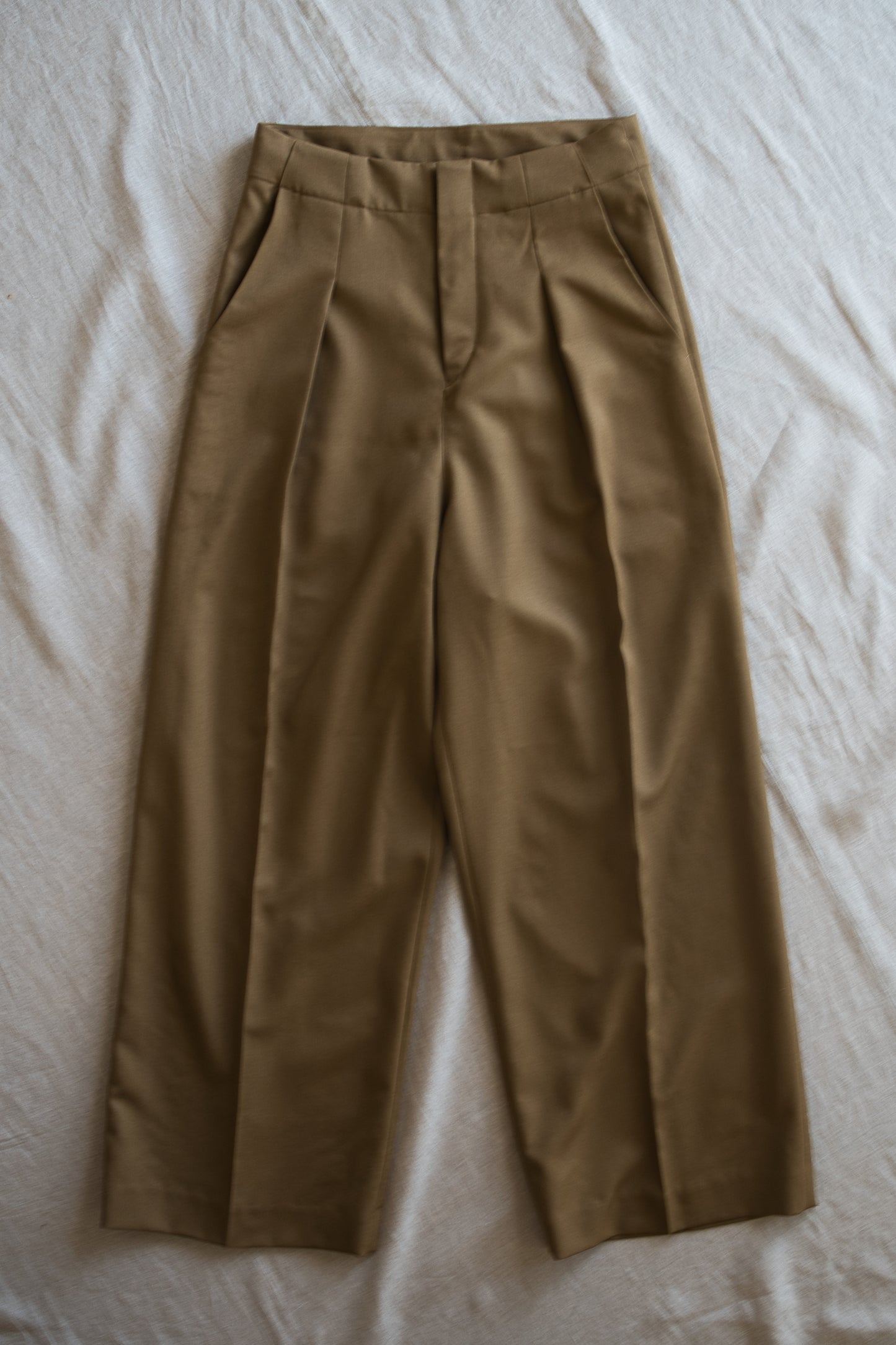 Non-mulesing RICH WOOL Wide-Pants/Beige
