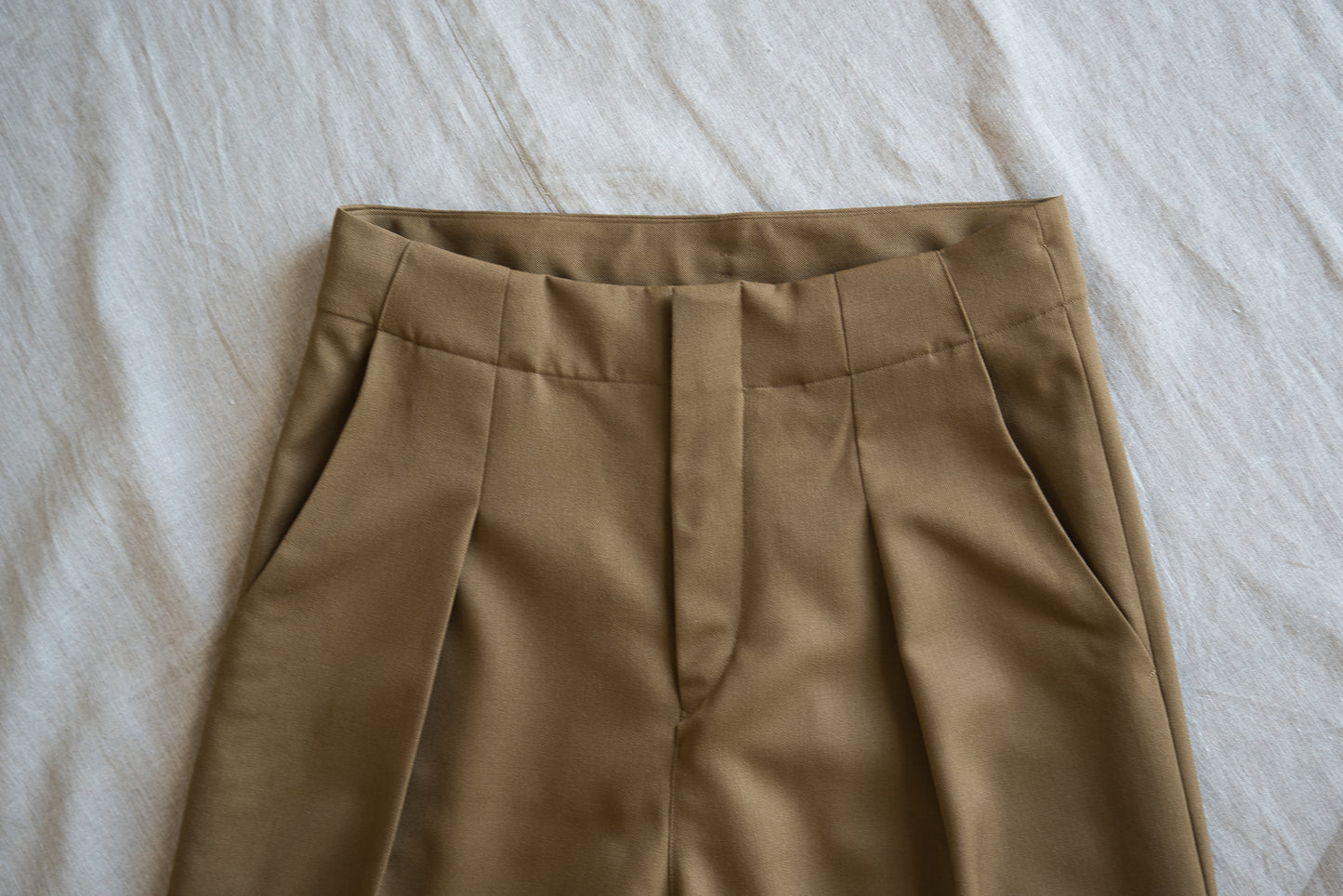 Non-mulesing RICH WOOL Wide-Pants/Beige