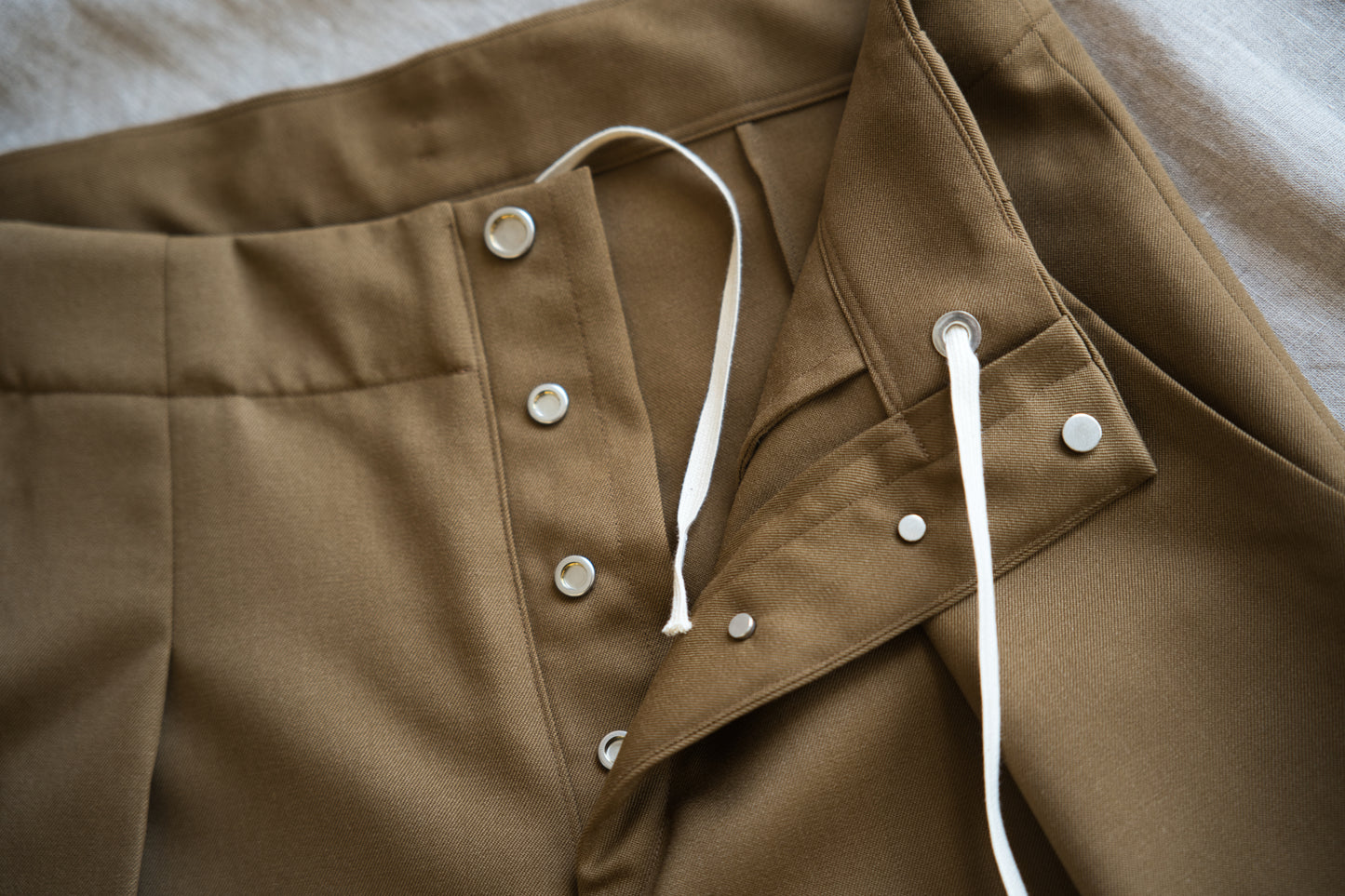 Non-mulesing RICH WOOL Wide-Pants/Beige