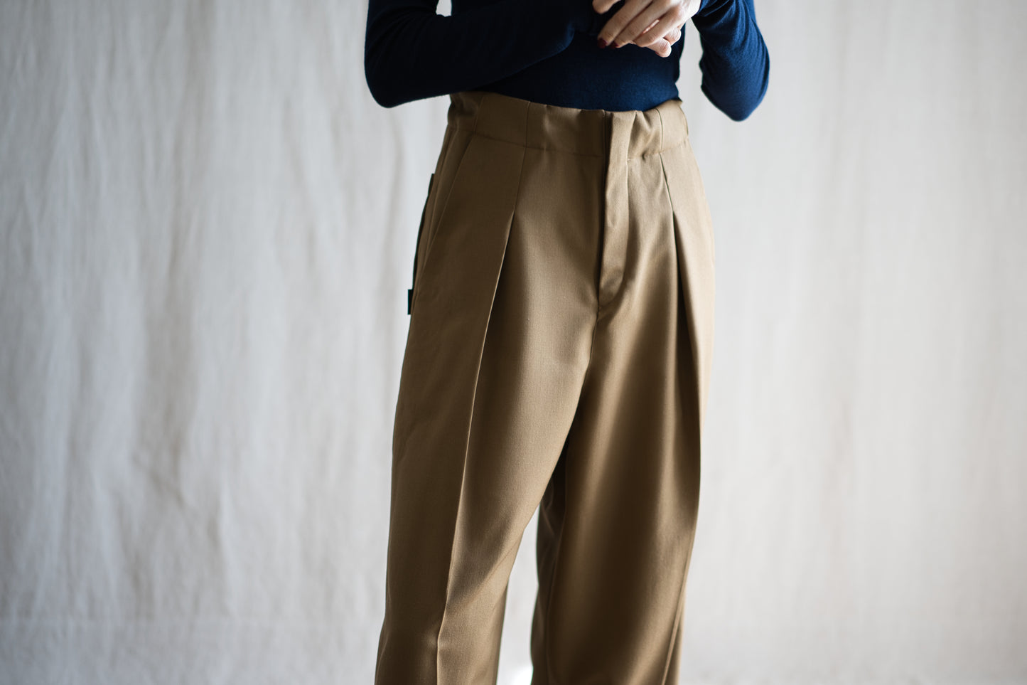Non-mulesing RICH WOOL Wide-Pants/Beige