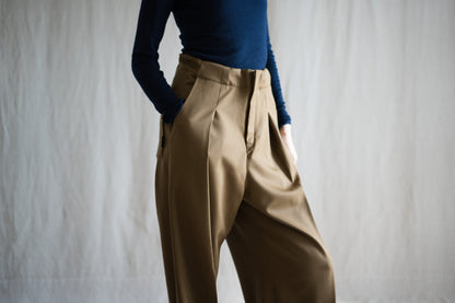 Non-mulesing RICH WOOL Wide-Pants/Beige