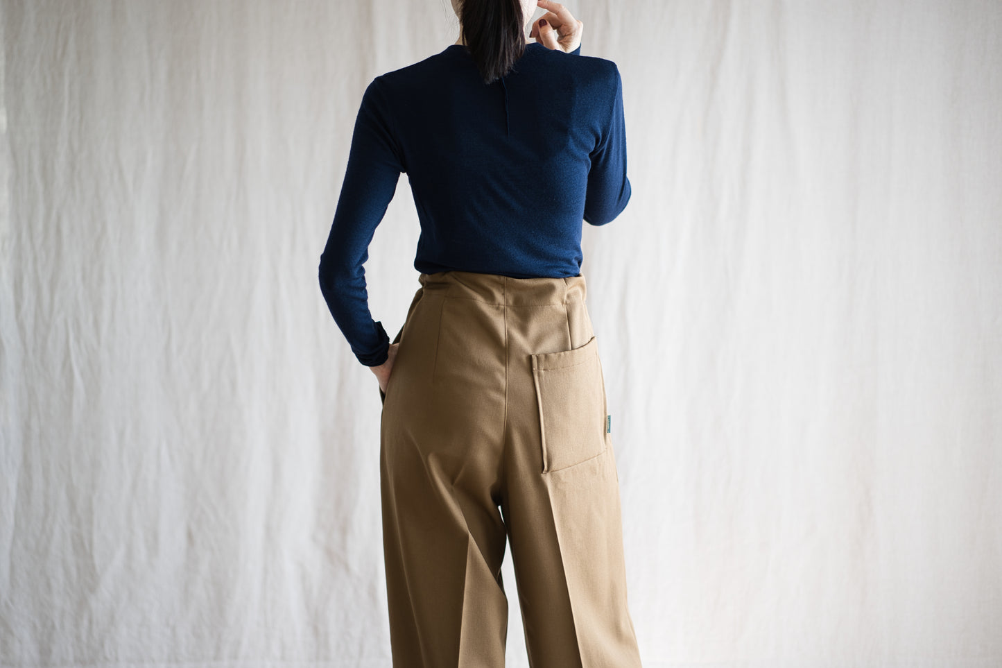 Non-mulesing RICH WOOL Wide-Pants/Beige