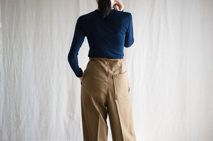 Non-mulesing RICH WOOL Wide-Pants/Beige