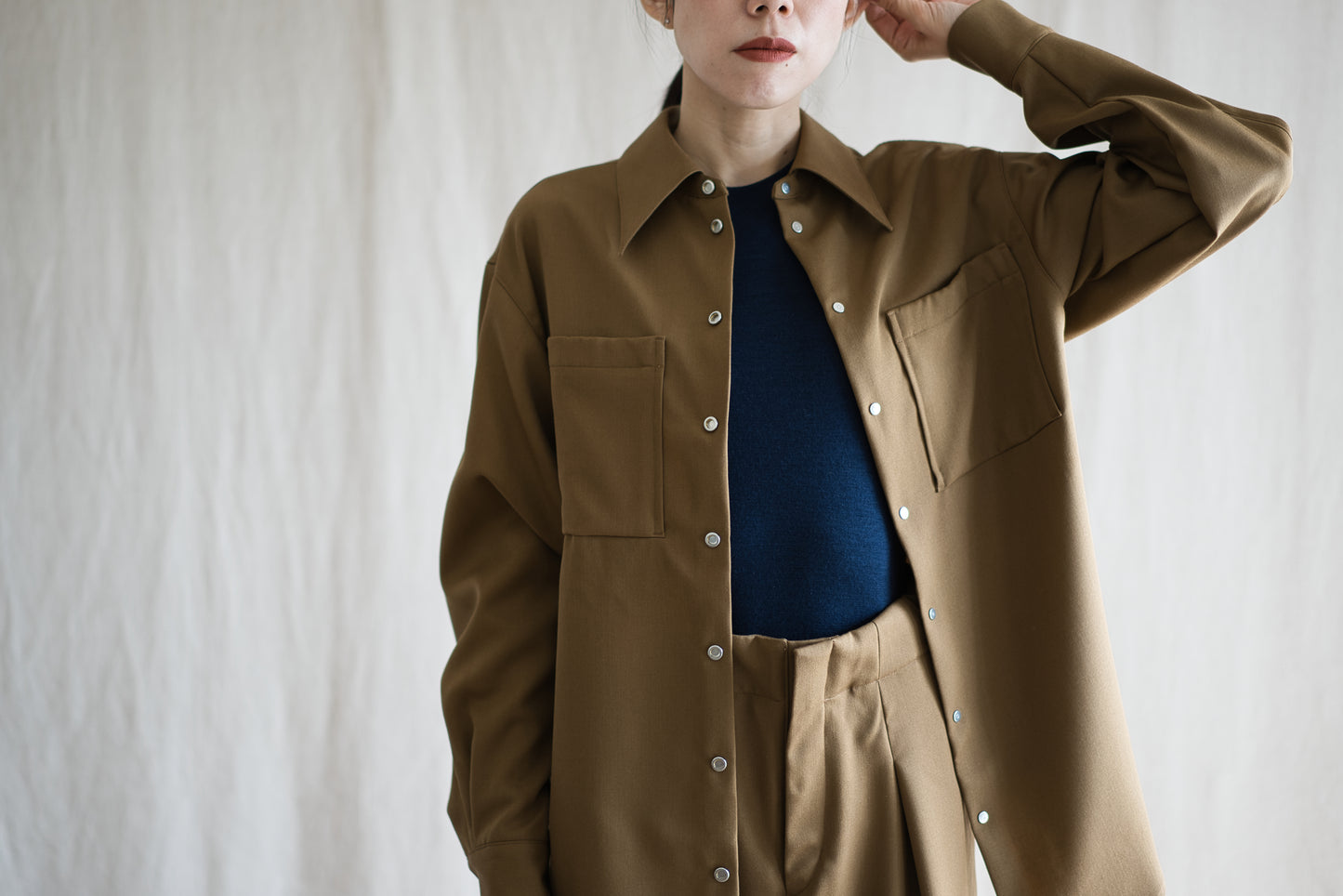 Non-mulesing RICH WOOL Shirts/Beige