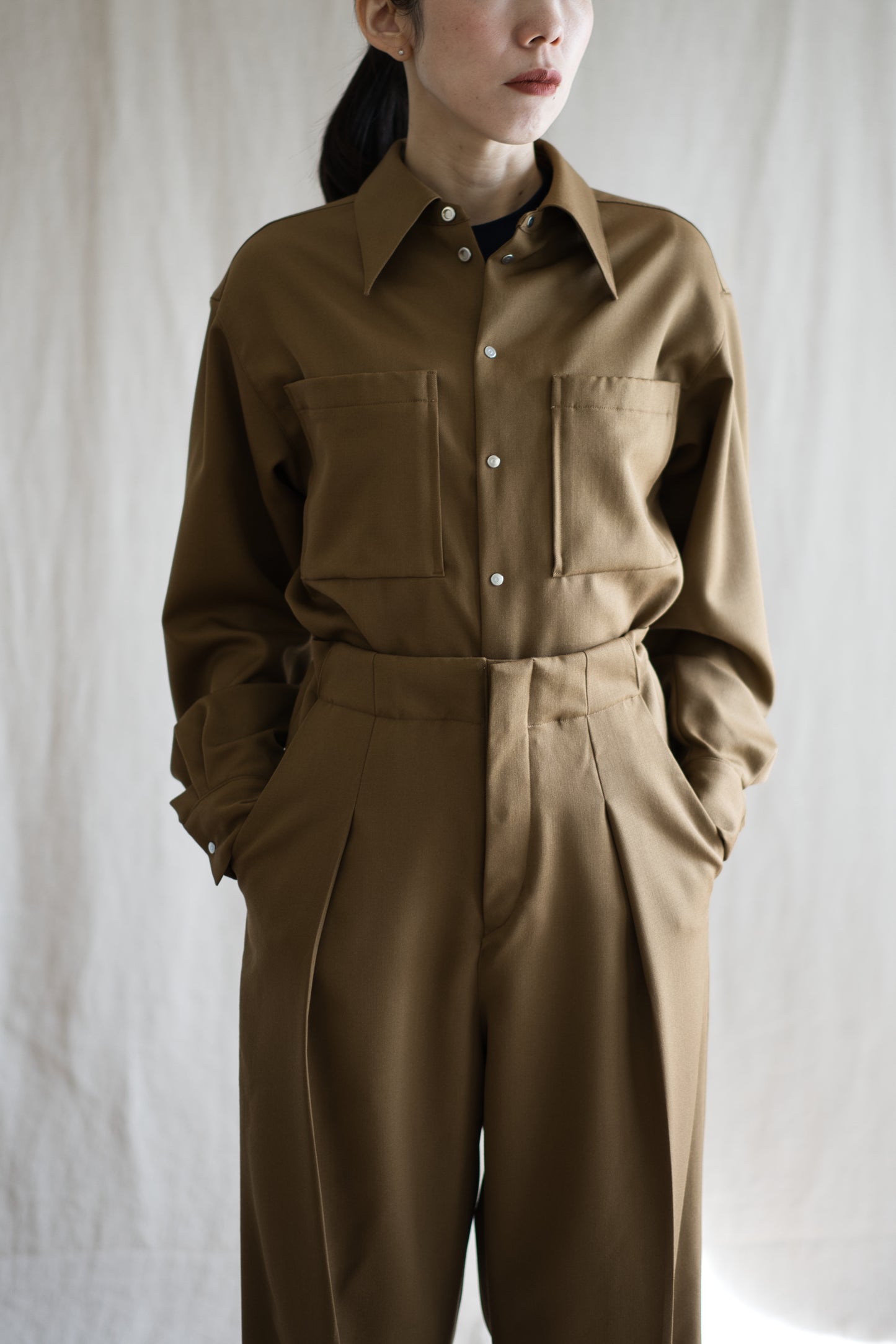 Non-mulesing RICH WOOL Shirts/Beige