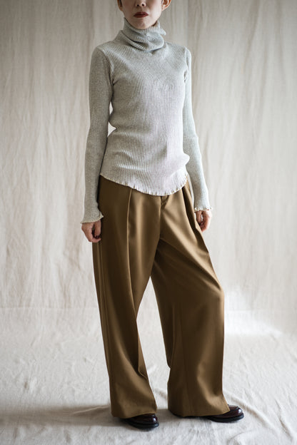 Non-mulesing RICH WOOL Wide-Pants/Beige