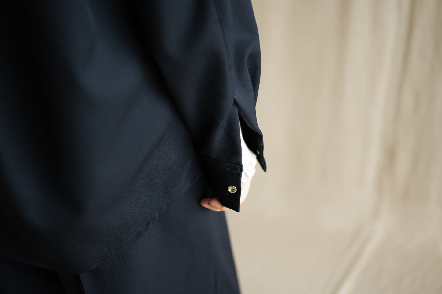 Non-mulesing RICH WOOL Shirts/Night Navy