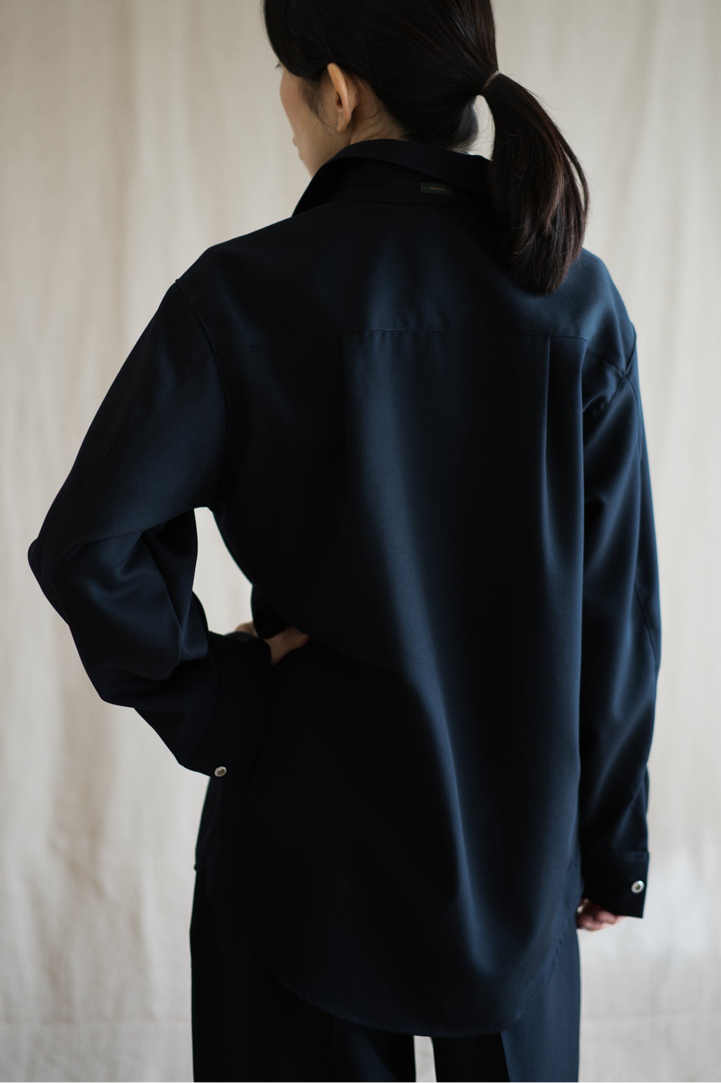 Non-mulesing RICH WOOL Shirts/Night Navy