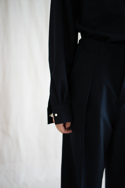 Non-mulesing RICH WOOL Shirts/Night Navy