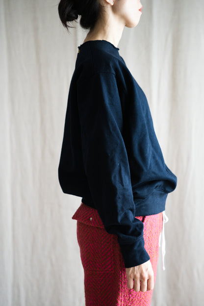 シルキーコットンクルースウェット/Silky Cotton Crew Sweatshirt/Nighttime Navy