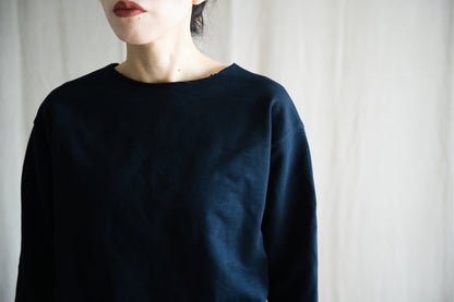シルキーコットンクルースウェット/Silky Cotton Crew Sweatshirt/Nighttime Navy