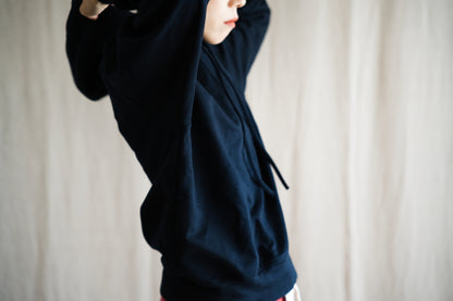 シルキーコットンフーディ/Silky Cotton Hoodie/Nighttime Navy
