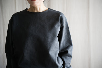 シルキーコットンクルースウェット/Silky Cotton Crew Sweatshirt/Khaki Gray