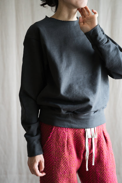 シルキーコットンクルースウェット/Silky Cotton Crew Sweatshirt/Khaki Gray